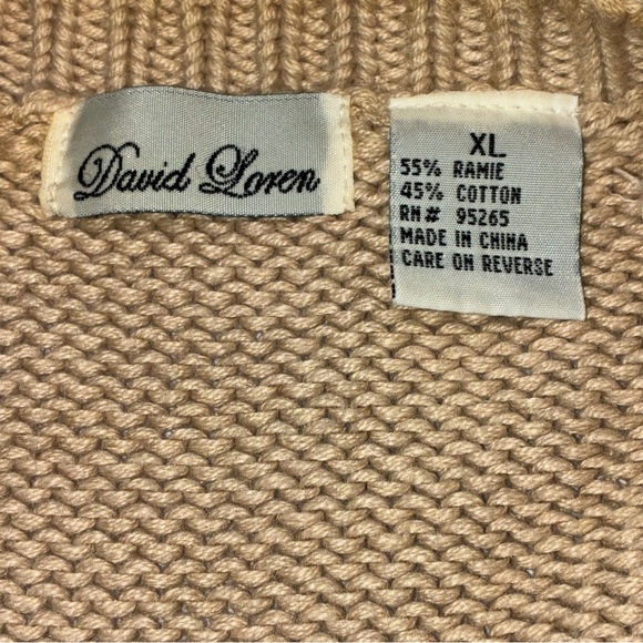 David Loren Vintage Cardigan Sweater XL Embroidery Flowers  CottageCore Granny - Picture 6 of 6